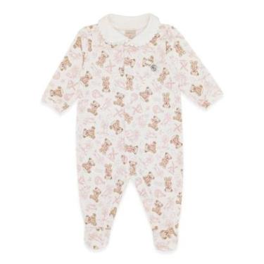 Imagem de Macacão Bebê Menina Gola Padre Ursinho Balão Rosa Mini & Co-Feminino