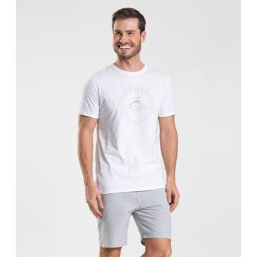 Imagem de Bermuda Masculina Sarja Elástico E Bolsos Shift Cinza, P, Cinza