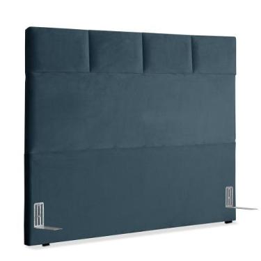 Imagem de Cabeceira de Cama Box Viúva 128 cm Marjorie Inspire House Suede Veludo