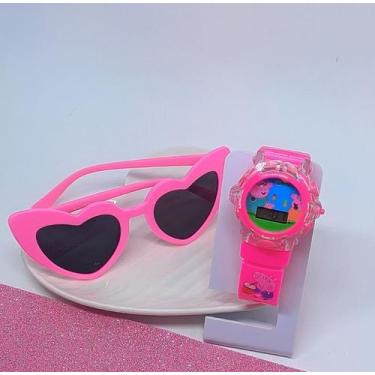 Imagem de Kit Relógio Digital Pisca luz Colorido Toca Música Meninos/Meninas Per