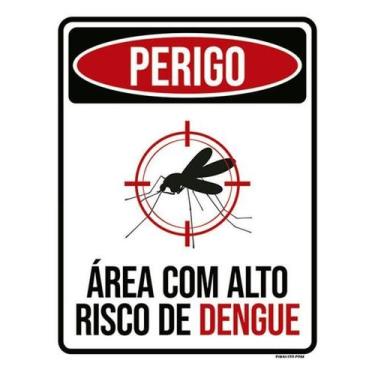 Imagem de Placa Sinalização - Perigo Área Alto Risco Dengue 36X46 - Sinalizo