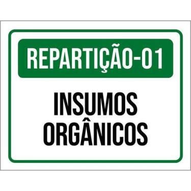 Imagem de Kit 3 Placa Acm Repartição 01 Insumos Orgânicos 18X23 Branco - Sinaliz