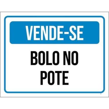 Imagem de Kit 3 Placas Vende-Se Bolo No Pote Azul 27X35 - Sinalizo
