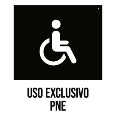 Imagem de Kit 10 Placa Acm Uso Exclusivo Pne Desenho 18X23 - Sinalizo