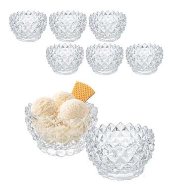 Imagem de Kit 6 Tigela Bowl Cumbuca Vidro Sobremesa Bico De Jaca 155ml - CLICK H