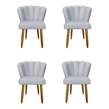 Imagem de Kit 4 Cadeiras De Jantar Moderna Flor Balaqui Decor Cinza