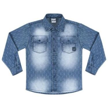 Imagem de Camisa Infantil Look Jeans Manga Longa Jeans - 01 - UNICA-Masculino
