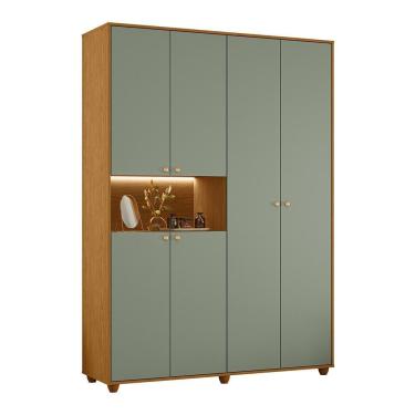 Imagem de Guarda Roupa Solteiro Vittoria 6 Portas E 2 Gavetas Cinamomo-sálvia - Móveis Albatroz Cinamomo-sálvia