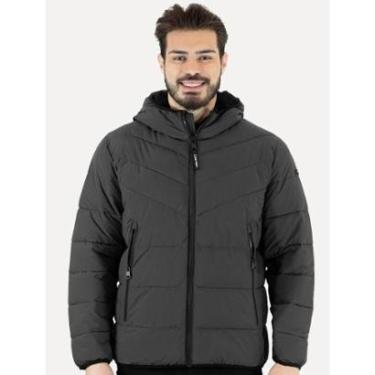 Imagem de Jaqueta Calvin Klein Masculina Hoodie Matelassê Ziper Chumbo-Masculino
