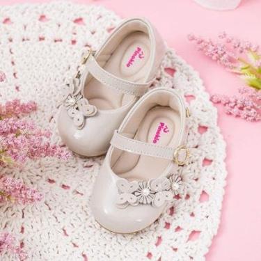 Imagem de Sapatilha Bebê Menina Pinokio Verniz Com Flores, Pérolas E Borboletas - Festa E Batizado-Feminino