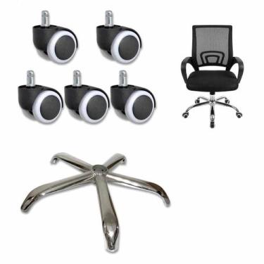 Imagem de Rodinha e Base Estrela Conjunto de Cadeira Escritorio Giratoria Home O