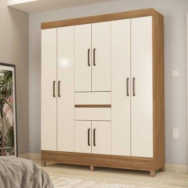 Imagem de Guarda Roupa Casal com Pes 8 Portas 2 Gavetas Munique Demobile