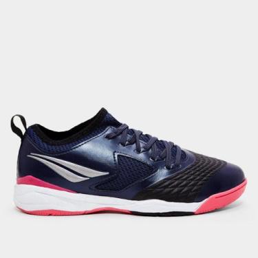 Imagem de Chuteira Futsal Penalty Max 1000 Ecoknit, Marinho, Prata, 41