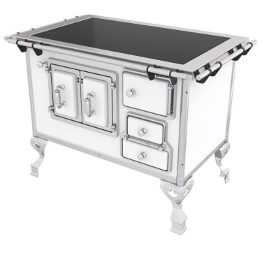 Imagem de Fogão a Lenha 4 Bocas Venâncio Tradicional Nº2 Vitroceramico Branco Saída Esquerdo Port...
