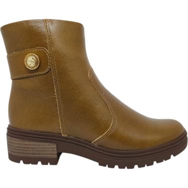 Imagem de Bota Feminina Casual Dia a Dia Passeio Trabalho Inverno em Couro Cano Baixo e Salto Bai...