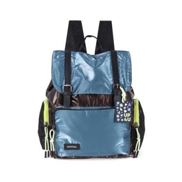 Imagem de Mochila de Costas Pequena Náilon Metalico Esportiva Up4you, Dourado, Ú