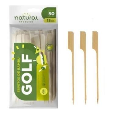 Imagem de Espeto Bambú Golf Petiscos Lanches 15cm - 250 Unidades - NATURAL PRODU
