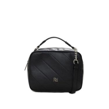 Imagem de Bolsa Feminina Rafitthy Transversal Pequena Monograma Preta