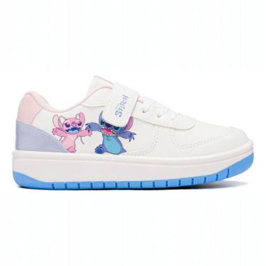 Imagem de Tênis Disney Stitch Infantil com tiras autocolantes Casual, Branco rs 