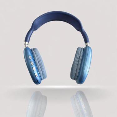 Imagem de Fone P9 Headphone Sem Fio Bluetooth com Microfone - Genérico, Azul