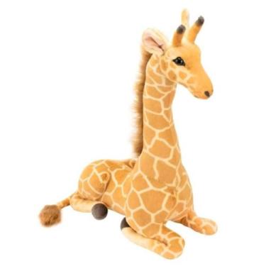 Imagem de Bicho de Pelúcia Girafa Grande Deitada Realista Atóxico e Hipoalérgico