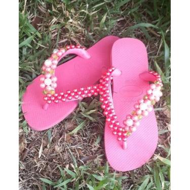 Imagem de chinelo bordado Top Pink - Havaianas., 33/34