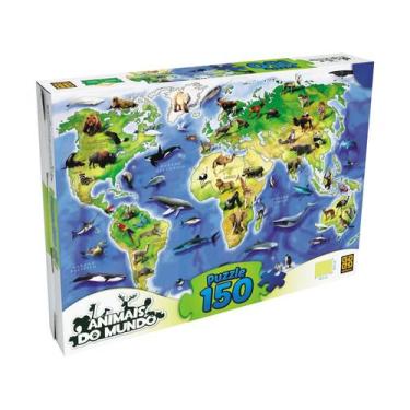 Imagem de Quebra-Cabeça Grow Animais do Mundo com 150 Peças Ref. 03108
