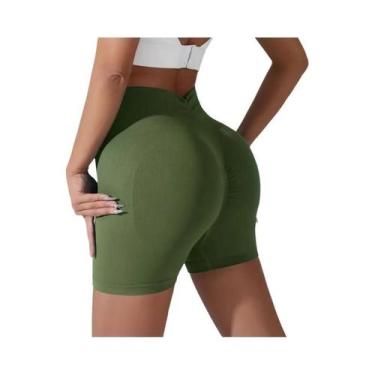 Imagem de Shorts Esportivos De Cintura Alta Para Mulheres, Modelagem Que Levanta