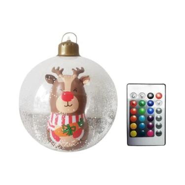 Imagem de Bola Inflável De Natal De 60cm Com Luz, Papai Noel, Boneco De Neve, De