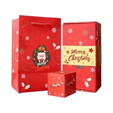 Imagem de Caixas De Presente Pop-up De Natal Vermelhas E Verdes 12 Peças Dobráve
