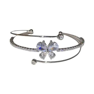 Imagem de Pulseira De Luxo Feminina Com Laço De Zircônia, Acessório Delicado E M