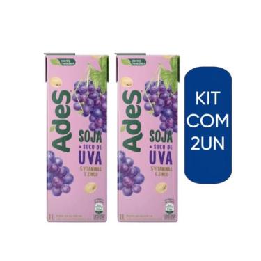 Imagem de Suco Bebida a Base de Soja Original KIT 2UN 1 Litro - Ades UVA