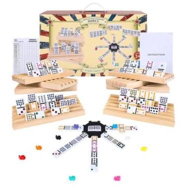 Imagem de Conjunto de Dominó Gonoelec Mexican Train Duplo 15 com 136 Peças