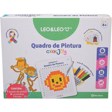 Imagem de Quadro de Pintura Color Joy com 6 Canetinhas Apagáveis e Livreto de Gabaritos Leonora