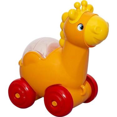 Imagem de Brinquedo de Puxar Baby Fofo Girafa Solapa com Bolinha Giratória para Bebês Mercotoys