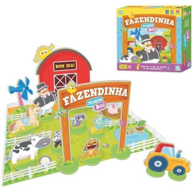 Imagem de Brinquedo Educativo Mundo Bita Fazendinha de Madeira com Celeiro e Animais Nig Brinquedos