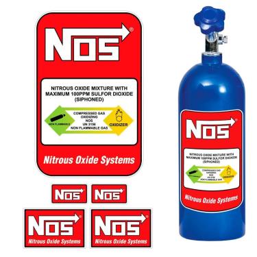 Imagem de Kit Adesivo nos Nitrous Oxide System para Cilindro Nitro em Vinil-PVC Preto Teu Adesivo