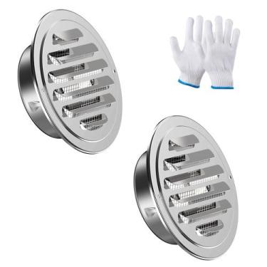 Imagem de Tampa de ventilação HG Power 10 cm em aço inoxidável, redonda, kit com