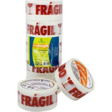Imagem de Fita Embalagem Koretech Cuidado Fragil Branca 48X50 Pa.18.01.0.0007 - 
