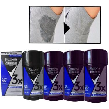 Imagem de Kit 4 Antitranspirante Rexona Clinical Men Creme 58 G ANti Manchas