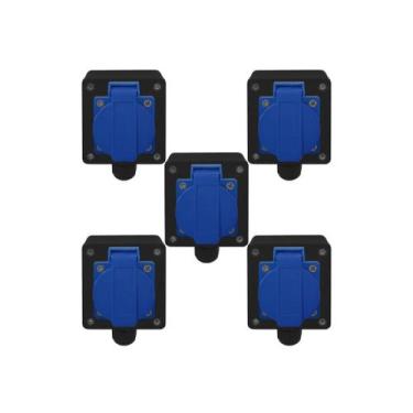 Imagem de Kit Tomada + Caixa Preta Padrão Brasileiro 2P+T 20A Azul - SIBRATEC, 5
