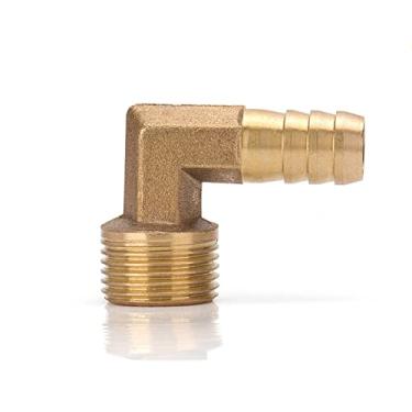 Imagem de Acoplamento para cotovelo de encaixe da barbela de latão da mangueira 6 8 10 12 16 mm para 1/4 1/8 1/2 3/8 BSP Adaptador de junta do conector de rosca macho dourado, 1/8 ", 12 mm Barb
