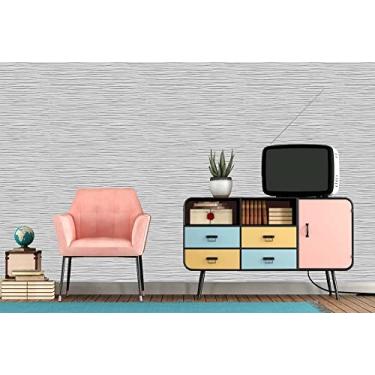 Imagem de Papel de Parede Lavável Textura Riscada Off White-5m