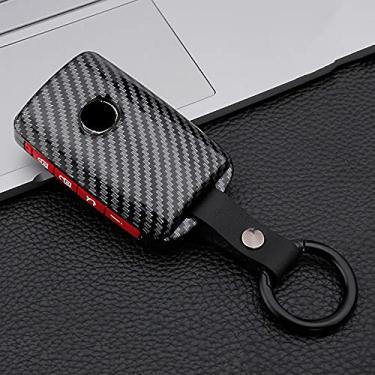 Imagem de Venus-David Capa de silicone para chave do carro Porta-chaves Bolsa para chave do carro, adequado para Mazda 3 Alexa CX-30 CX30 CX5 CX 5 CX-5 CX8 CX9 CX4 2019 2020,4 botão vermelho carbono