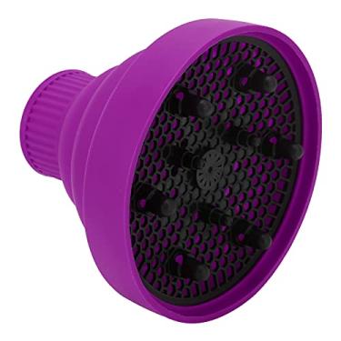 Imagem de Difusor de secador de cabelo, saída de ar de tipo denso, difusor de secador de cabelo portátil para casa para viagens(Roxa)