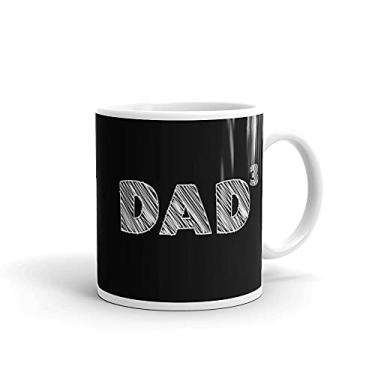 Imagem de Caneca branca brilhante masculina pai 3, três crianças, dia dos pais, pai dos três