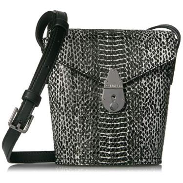 Imagem de Calvin Klein Bolsa transversal de couro Daytonna da série Statement Lock, Preto, One Size