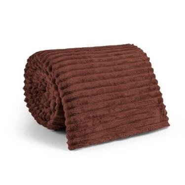 Imagem de Manta Cobertor Soft Microfibra Canelado Casal - Tabaco