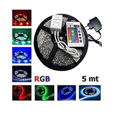 Imagem de Fita De Led 5050 Rgb 5M 300 Leds Com Controle + Fonte - Tlt