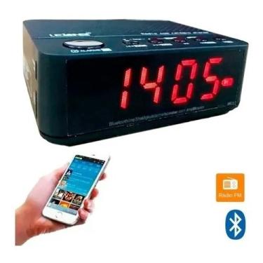 Imagem de Relógio Caixa Som Bluetooth Sd Despertador Recarregável Lelo